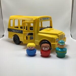 1991 Fisher-Price Little People School Bus #2372‎ - 3 Chunky Figures Vintage